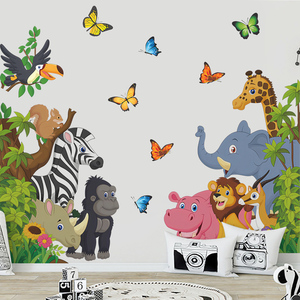 Autocollants muraux imperméables en PVC personnalisés, <span class=keywords><strong>animaux</strong></span> de la forêt mignons et dessinés, pour la décoration de la chambre d'enfant, <span class=keywords><strong>autocollant</strong></span> <span class=keywords><strong>mural</strong></span> pour la décoration de la maison - Product Image 6