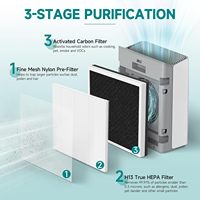 Filtre de remplacement compatible avec le purificateur d'air Afloia Europa, filtre HEPA H13 3-en-1 avec charbon actif