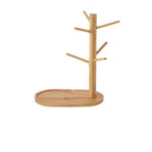 Support à tasses rond multifonctionnel en bambou pour le rangement des articles de cuisine - Product Image 4