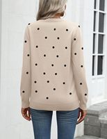 Pull à col rond à manches longues à pois pour femmes, ample, formel, décontracté, vêtement basique (personnalisable)