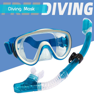 Masque de plongée avec tuba intégré pour adulte, en silicone et polycarbonate, équipement de sports nautiques - Product Image 4