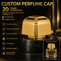 Capuchon de parfum en zamac à surface quadrangulaire, micro-facettes, éclat discret, lustre doré, étanche, fabrication sur mesure, OEM personnalisé, sans stock