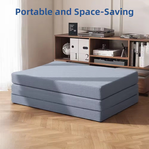 Oem Draagbare Comfortabele Drievoudige Vloermatras Traagschuim Opvouwbare Yoga <span class=keywords><strong>Mat</strong></span> Opvouwbare Stof Camping Matras - Product Image 6