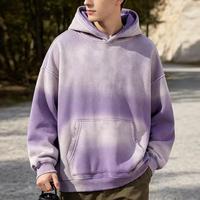 Hoodie court pour homme en molleton bouclette épais, rose délavé soleil, effet vieilli et déchiré, délavé à l'acide, vintage, imprimé, promotionnel, nouvelle arrivée