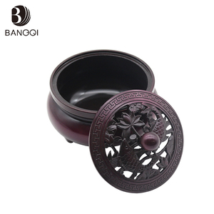 Oud flor mano indio chino cobre antiguo monje quemador de incienso - Product Image 6