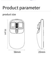 Souris optique sans fil double mode rétroéclairée 2.4G+BT5.0 silencieuse mini portable 1600 DPI rechargeable Type-C pour ordinateur portable/PC de bureau (5