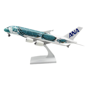 Modelo de Avión Airbus A380 de Resina Fundida a Presión, Escala 1/200, 30 cm, con Diseño de Tortuga Verde, Pintado Realista, con Tren de Aterrizaje - Product Image 1