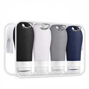 Bouteille de voyage vide en silicone, approuvée TSA, étanche et résistante à l'eau, avec crochet, capacité 38ml/60ml/90ml - Product Image 1