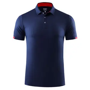 Custom Logo 180 GSM Quick Dry Moisture Wicking Collar Shirts Fitted Running Polyester Tennis Golf Polo T Shirts For Men