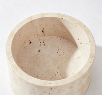 Bol de rangement en travertin beige naturel, pour bijoux, collations, fruits, décoration de table pour villa, maison, boutique, hôtel
