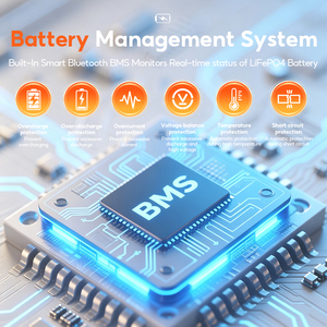 Grup Baterai LiFePO4 12V 100Ah dengan Bluetooth, Baterai Penyimpanan Tenaga Surya untuk RV, Motor Trolling Kapal, dan Sistem Off Grid - Product Image 2