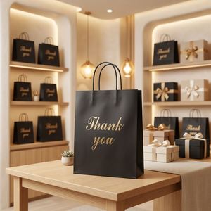 Bolsas de Compra de Papel Kraft Personalizadas Directas de Fábrica con Logotipo, Bolsas de Regalo de Lujo Ecológicas - Product Image 5
