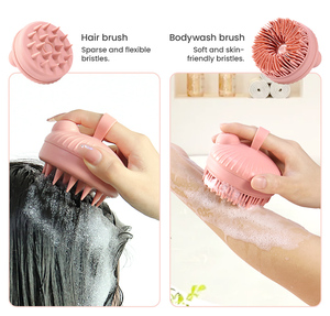 OEM ODM Silicone Shampoo Brush Soft Scalp Massager <b>Hair</b> Scalp <b>Scrubber</b> Deep Cleaning BPA Free Custom Logo - Product Image 4