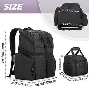 Mochila de bolos Bolsa de bolas de bolos con soporte de bola de madera y compartimento para zapatos Sostenga un par de zapatos Bolsa de 16 bolsillos múltiples para hombre de EE. UU. - Product Image 4