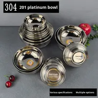 Yolecen 304 bol en platine en acier inoxydable épaissi pour soupe de nouilles instantanée cantine école ménage-pour salade froide oeuf