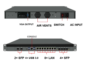 Serveur pare-feu réseau BKHD C612NP 1U Xeon LGA2011 8 LAN 2 5GbE I226V, routeur VPN, appliance - Product Image 6