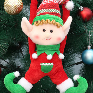 Elf Doll Christmas <b>Tree</b> <b>Ornament</b> Green Red Hat Hanging Decoration Holiday Toy QD19001 - Product Image 2