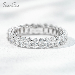 Anillo de Eternidad Unisex Clásico de Oro de 10K con Diamante Cultivado en Laboratorio de Corte Ovalado de 1.7-2ct 2*3.5mm de Starsgem - Product Image 2