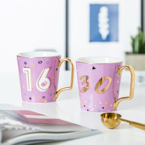 Venta al por mayor de tazas de café de cerámica de lujo AA desayuno leche taza de agua ecológica Vintage parejas regalos de cumpleaños creativos Navidad - Product Image 2