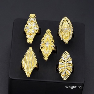 JXX Precio al por Mayor Joyería de Latón Diseño Único Anillos de Oro de Dubái para Mujer Anillo de Fiesta para Mujer - Product Image 6