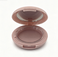 Étui à blush compact personnalisable en plastique ABS rond mat recyclable et écologique avec miroir et compartiments pour outils de maquillage