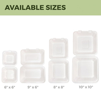 Boîte alimentaire carrée jetable en bagasse de canne à sucre, biodégradable et chauffable, pour burgers et repas, de qualité industrielle