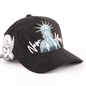 หมวกเบสบอลแฟชั่นขายส่ง ซับในผ้าซาติน แต่งหนังกลับ ปักโลโก้ 3 มิติ ประดับโลโก้ด้วยคริสตัล หมวกกีฬาเบสบอล - Product Image 6