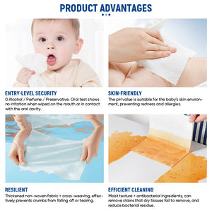 Lenços Umedecidos Orgânicos de Bambu para Bebês Sem Aditivos para Limpeza da Pele do Bebê - Product Image 4