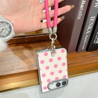 Nouvelle coque de téléphone minimaliste Ins pour iPhone Duo Fold, motif à pois, support en forme de cœur, anti-chute, couverture intégrale, antichoc