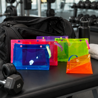 Sac de maillot de bain recyclable avec logo personnalisé, pochette zippée transparente en PVC, emballage étanche pour maillot de bain et bikini mouillés avec poignée en silicone