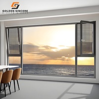 Fenêtre d'inclinaison et de rotation en aluminium écologique GS avec cadre en alliage d'aluminium