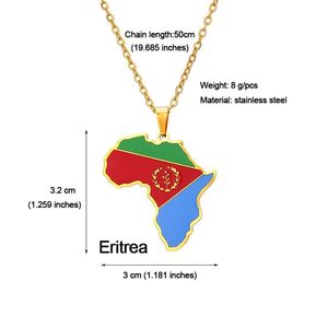 Collar Personalizado con Mapa de Países Africanos y del Caribe, Chapado en Oro de 18K, Hecho de Acero Inoxidable - Product Image 2