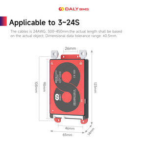 Daly bms 4S 12v 60a lifepo4 עבור אופניים חשמליים סוללת ליתיום 18650 3.2v 4S 4p lfp bms מערכת מערכת lifepo4 4S 12v - Product Image 3