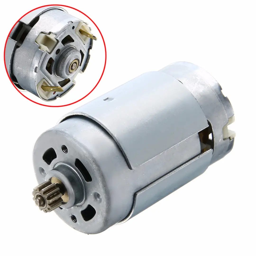 Metal rs550 motor 12 dentes engrenagem 3mm eixo dia. 16.8v para furadeira sem fio 12v-18v motor de 12v