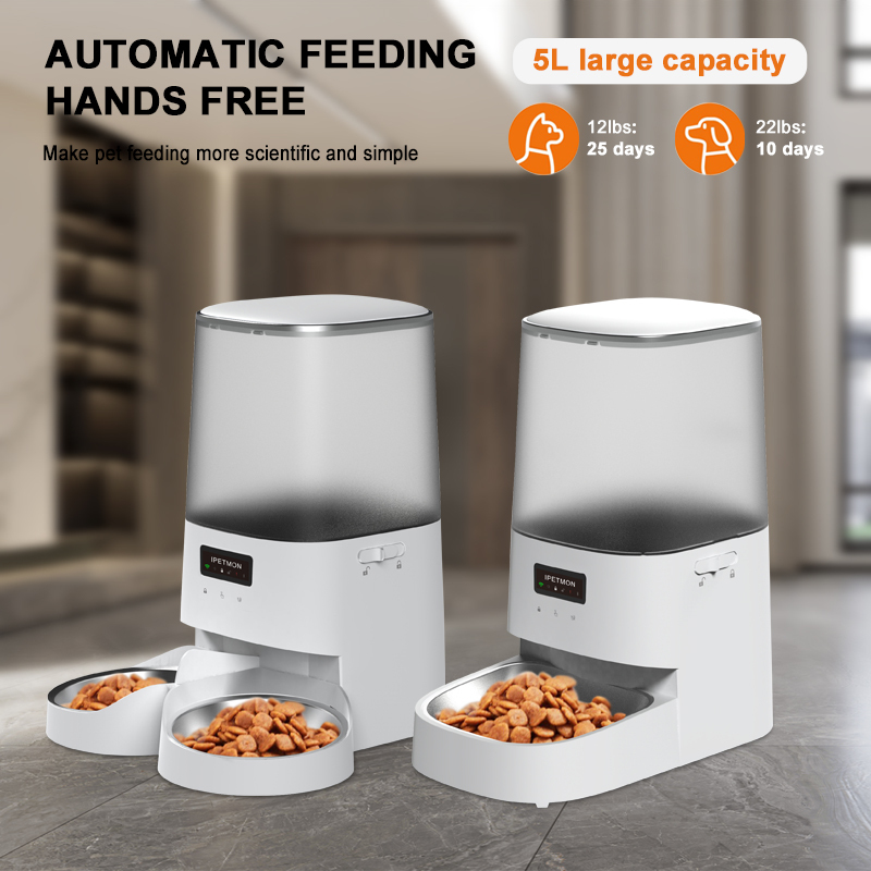 Smart Automatic Pet Feeder – App-Controlled Timed Food Dispenser with Battery Power, Stainless Steel & Portable Design - View 3