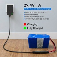 Chargeur de batterie au lithium 29,4 V 1 A, mode de charge CC CV, chargeur de batterie Li-ion pour packs de batteries Li-ion 7S 24 V 25,9 V