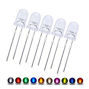 Lot de 50 diodes LED 5 mm ultra-lumineuses, blanc chaud, rouge, vert, bleu, UV, violet, jaune, orange, rose, multicolores, 2V 3V, émettrices de lumière, assortiment - Product Image 1