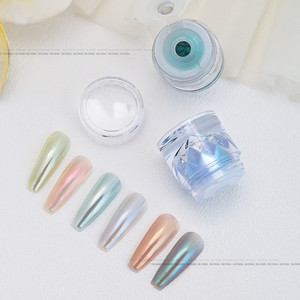 ผงสีโครเมี่ยมออโรร่า 6 สี สำหรับตกแต่งเล็บอะคริลิค กลิตเตอร์ PET สีมูนไลท์ - Product Image 2