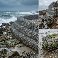 Panier gabion en treillis métallique robuste, taille personnalisée, en Galfan, pour le renforcement de barrages et la construction de canaux fluviaux, vente en gros