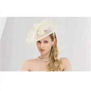 Girl Fashion Spring Bowknot Banquet Cap Female British Elegant Aristocratic Jockey Club Ladies Hats Women Fascinators Formal Hat