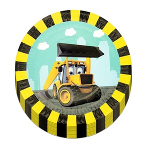 Carta personalizzata stuzzicadenti Cake Topper autocarro con cassone ribaltabile veicoli da costruzione escavatori festa di <span class=keywords><strong>compleanno</strong></span> <span class=keywords><strong>torta</strong></span> decorazioni forniture - Product Image 4