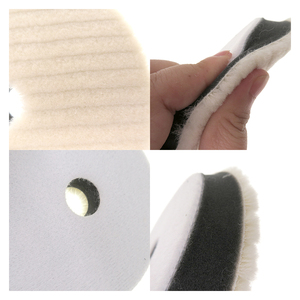 Tampons de polissage en <span class=keywords><strong>laine</strong></span> de 6 pouces, trois styles, à fixation auto-agrippante, tampons de lustrage en feutre de <span class=keywords><strong>laine</strong></span> pour l'élimination des rayures et le polissage du verre automobile - Product Image 2