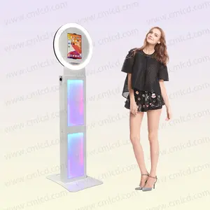 2023 Nieuwe Ontwerp Led Ring Fotocabine Leverancier Kiosk Ipad Photobooth Voor Huwelijksfeesten Evenementen Geleid Ipad Fotocabine