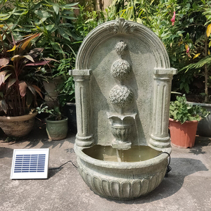 Fuente de Agua en Cascada de 3 Niveles con Aspecto de Piedra Natural, Decoración de Jardín Zen de Resina, con Luz LED, Duradera, para Montar en Pared Exterior, Arte de Lujo - Product Image 6