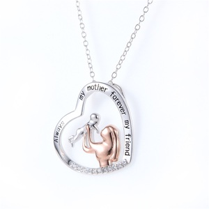 Aivenchy ciondolo donna in argento Sterling 925 di lusso catena da 16 pollici con cuore romantico e zircone CZ per regalo - Product Image 1