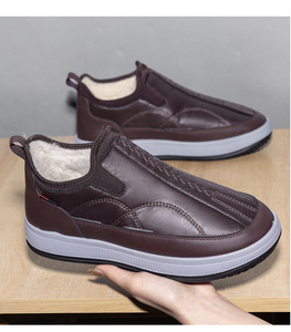 รองเท้าบูทลุยหิมะสำหรับผู้ชายและผู้หญิง, รองเท้าผ้าฝ้ายกันลื่นกันน้ำกลางแจ้งฤดูหนาวรองเท้าใส่เดินทำจากผ้าฝ้าย - Product Image 1