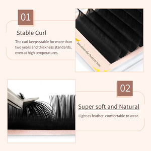 थोक व्यक्तिगत पलक विस्तार निजी लेबल प्राकृतिक मैट ब्लैक वॉल्यूम आई लैश एक्सटेंशन ट्रे की आपूर्ति करता है - Product Image 3