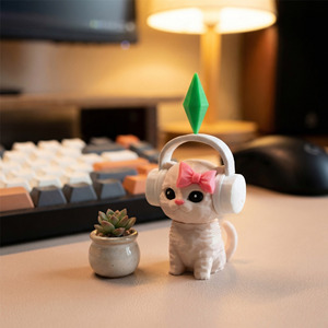 Vashine Décoration de tableau de bord de voiture en forme de chat dansant <span class=keywords><strong>The</strong></span> <span class=keywords><strong>Sims</strong></span> Plumbob imprimé en 3D, jouet inspiré du gaming - Product Image 4