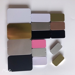 Empty Small Rectangle Pink <strong>White</strong> <strong>Black</strong> <strong>Mint</strong>/Cosmetic/Solid Perfume/Lip Balm Slide Top Metal Tin Case/Box/Container - Product Image 6