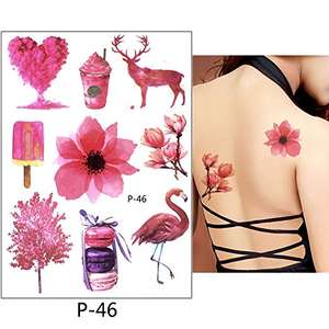 Pegatina inteligente CMYK creativo flamenco impermeable tatuaje temporal pájaro estilo pegatina cuello brazo cuerpo arte calcomanía - Product Image 1